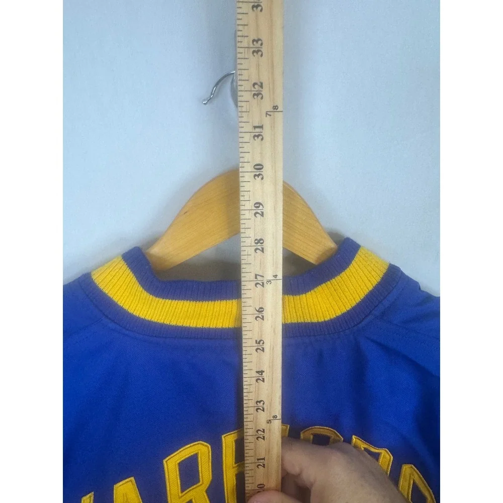 JH Design NBA Golden State Warriors Varsity Jacket Blue Yellow Mens 2XL Bomber